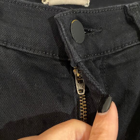 L'AGENCE Black Straight Fringe Raw Edge Trim Ankle Denim Jeans Women Sz 23 - Picture 8 of 9